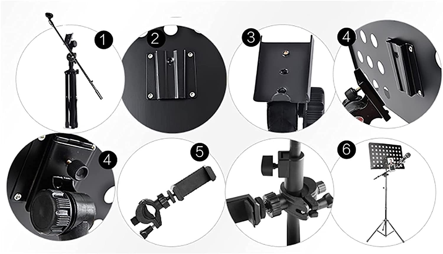 Notenständer Noten-Ständer-Microfon-Noten-Ständer for Laptop-Stand-professionelle zusammenklappbare Metall-Noten-Ständer-höhenverstellbare Höhe