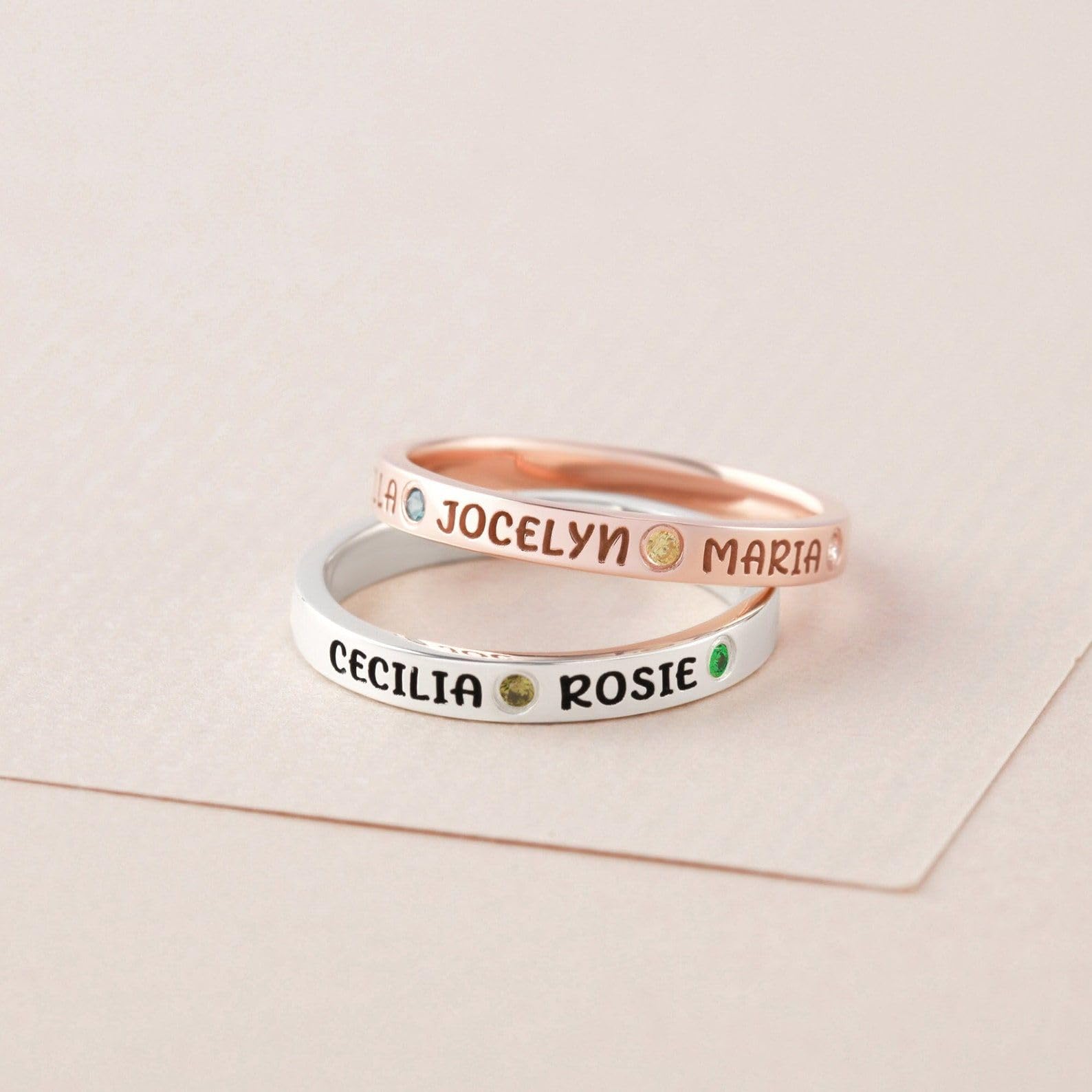Mama Ring mit Kinder Namen, Mama Ring, Geburtsstein für Mutter Schmuck Geburtsstein Muttertag Weihnachten Geburtstag Jahrestag