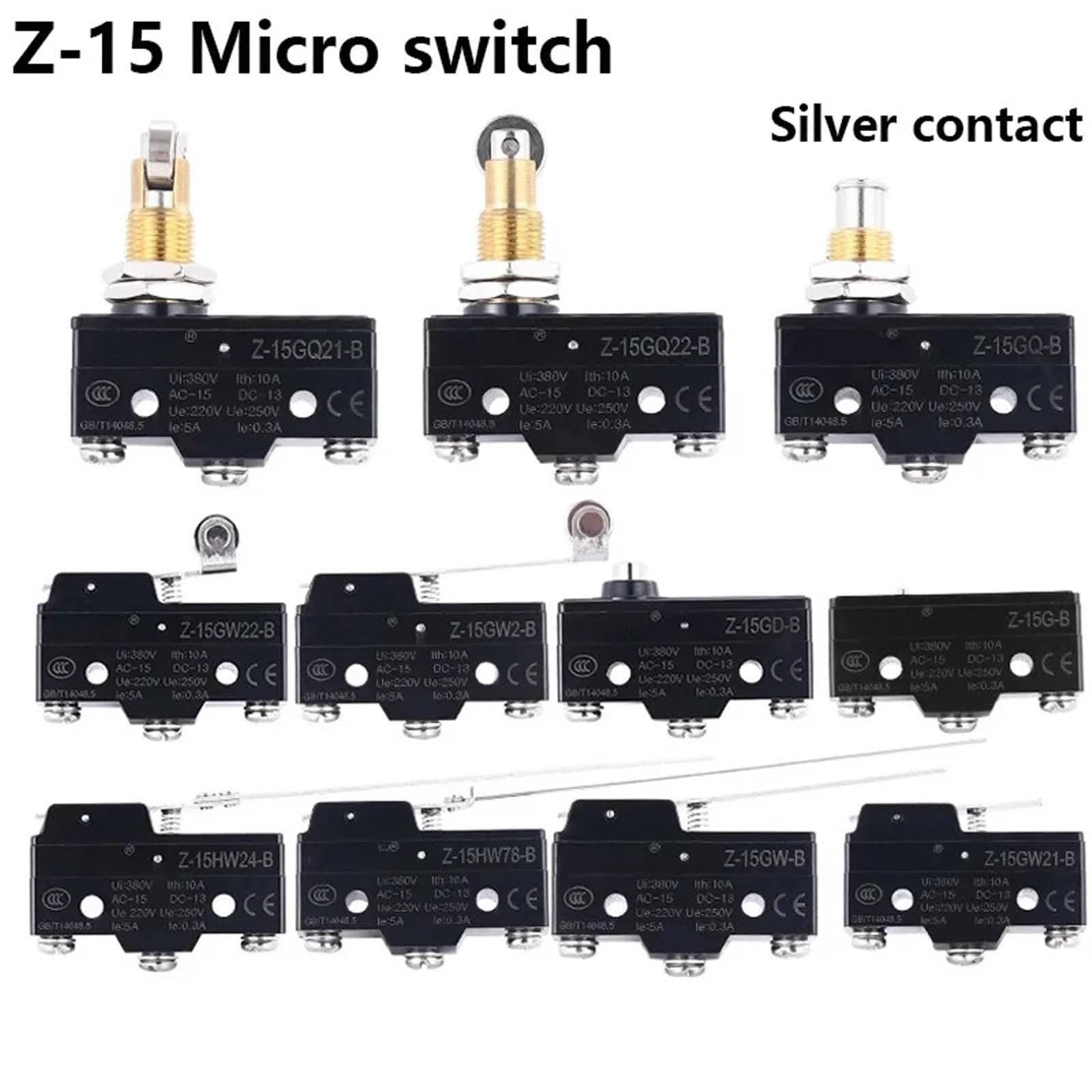 Microinterruptor de límite de recorrido Z-15GQ-B Z-15GW22-B (1 unidad)(Z-15GQ22-B)