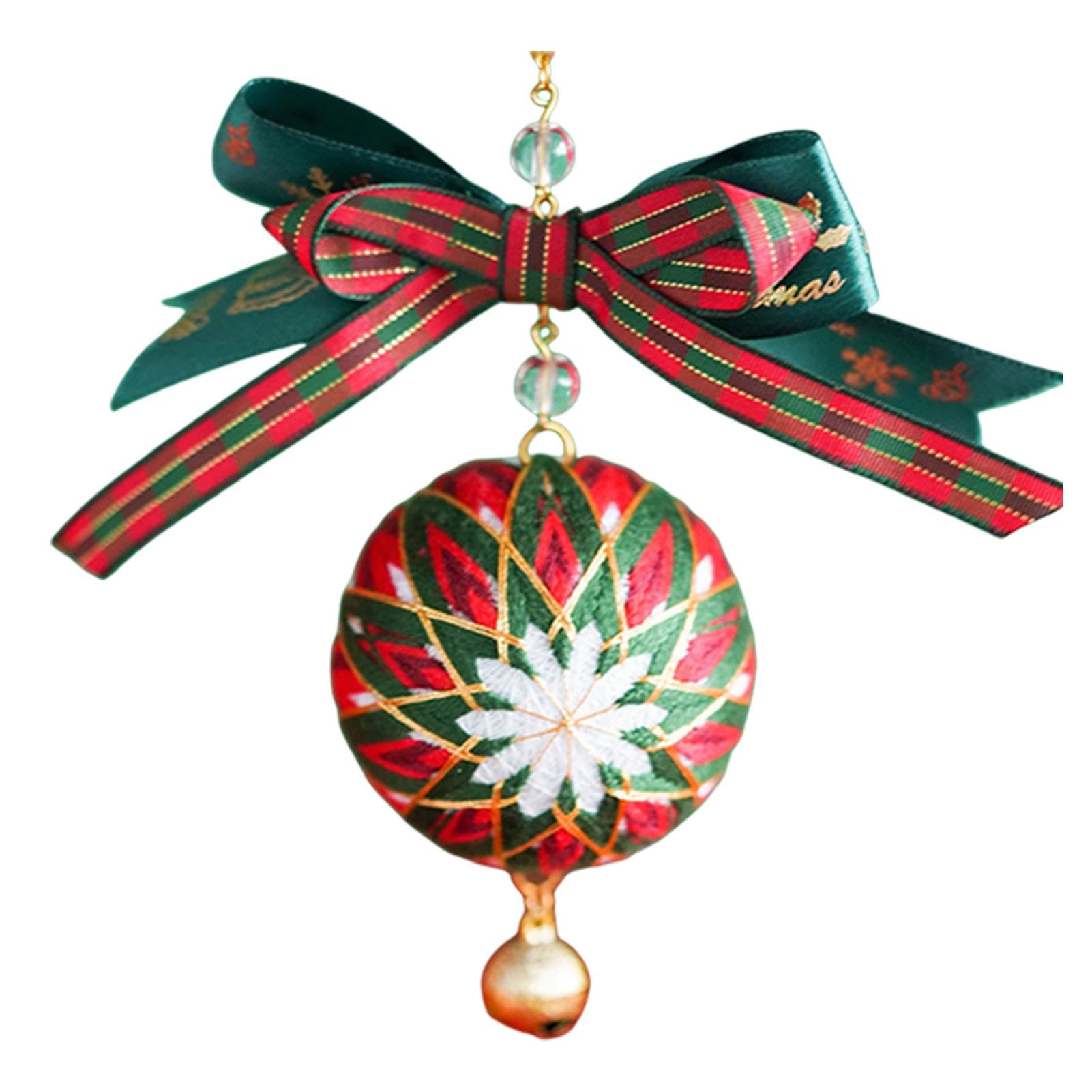 Temari Ball Kit, Temari Craft Kit - Temari Craft Kit Car Ball Ornament Craft, Christmas Ribbon Ball Craft Pendant, Handmade Car Ball Ornament for Christmas Tree : Hobbies