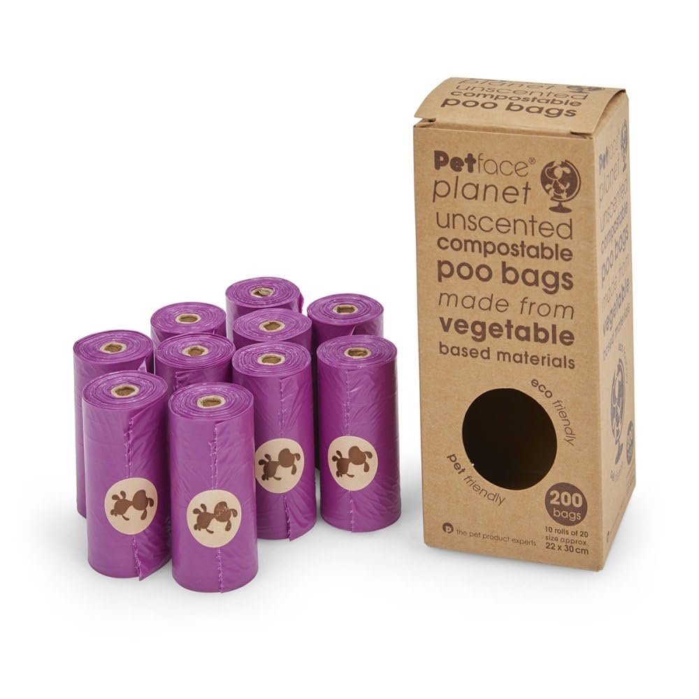 Petface Planet Unscented Compostable Dog Poo Bags 200pcs Purple