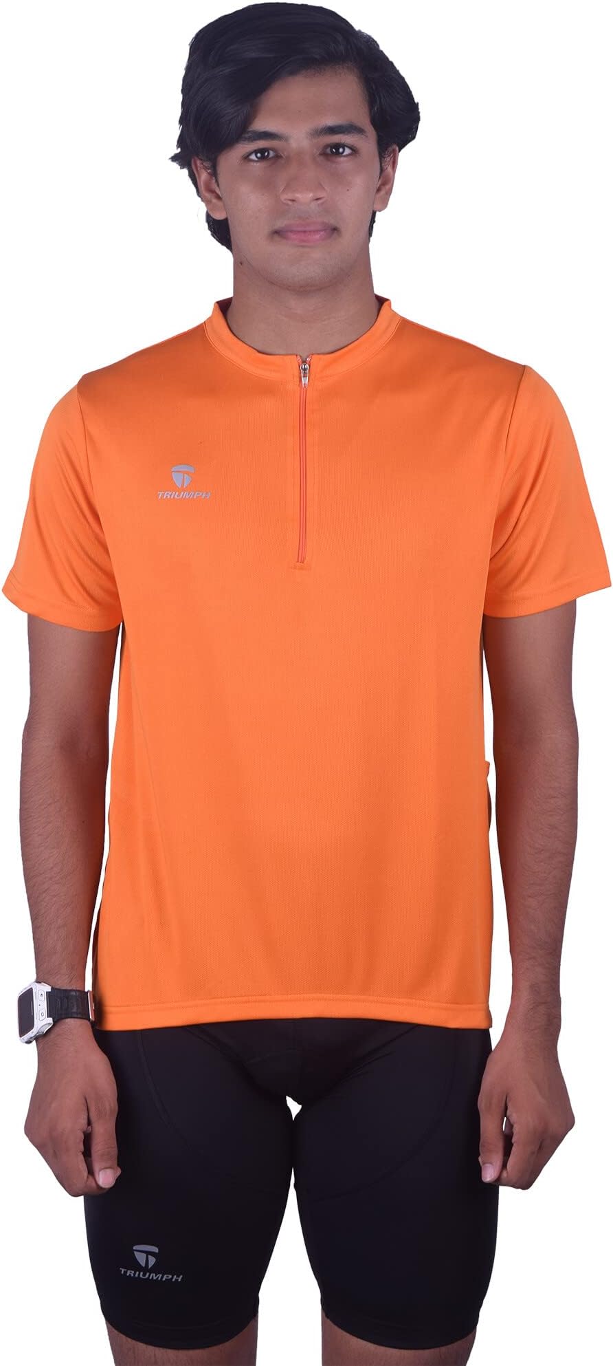 Half Zipper Cycling Jersey for Men Biking Plain Half Sleeve Tshirt Bicycle Quick Dry Shirts