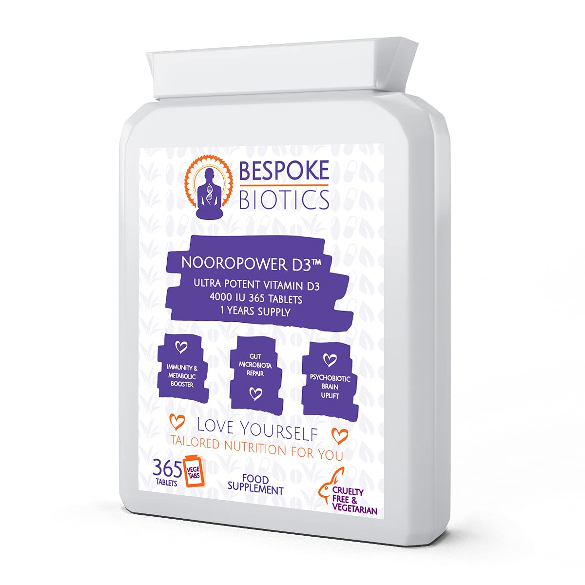 Vitamin D3 4000 IU 365 Tablets High Potency Best Value Easy Swallow Micro Tabs | Real cholecalciferol NOT Vitamin D2| Brain Mood Immunity Digestion| UK Manufactured 1 Years Supply