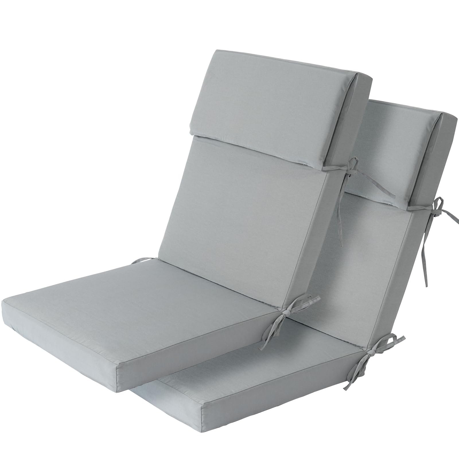 Enipate Patio High Back Chair Cushion Set of 2 Weather Resistant Outdoor Adirondack Chair Cushion with Headrest Support Thick Foam Cushions for
