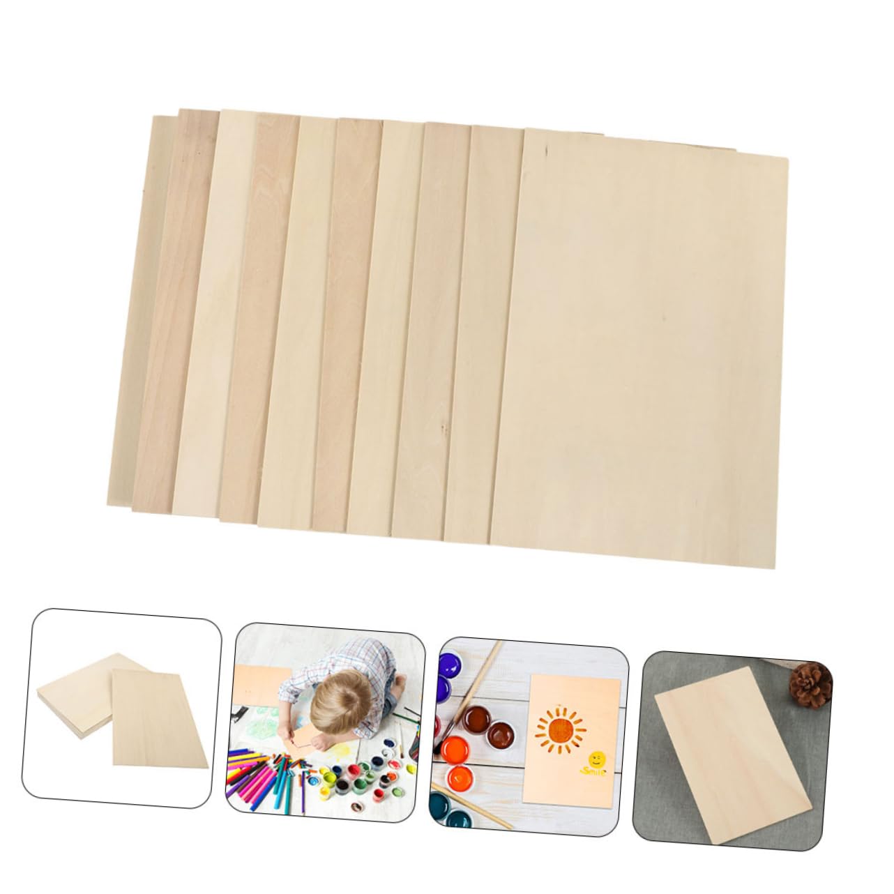 Selbstgemacht Holzbretter Mehrschichtige Holzplatten mit Glatter Oberfläche 24 Stück Beige zum Basteln und Gravieren für Kreative Handarbeiten