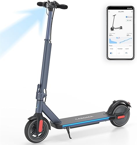 Caroma Patinete eléctrico, motor de 500 W350 W, alcance de 25 millas y 20 mph, neumáticos sólidos de 10 pulgadas para adultos, scooter plegable de