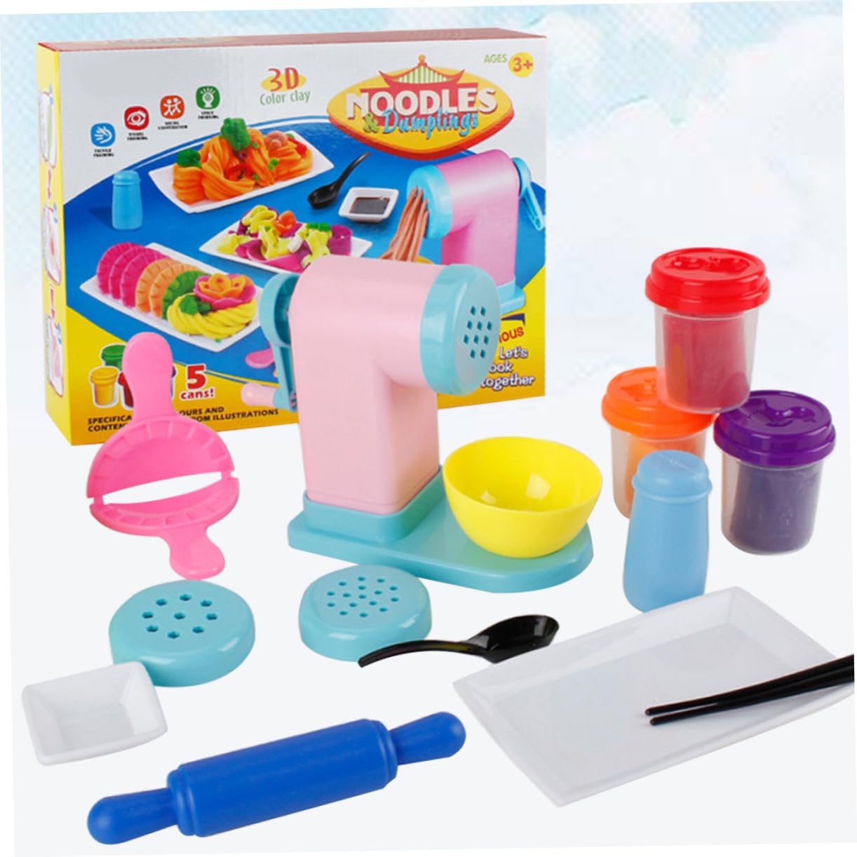 Máquina de Fideos de Plastilina 3d de Plástico, 1 Juego | Moldes de Modelado para Hacer Formas Variadas, Apto para Aulas y Aprendizaje Temprano