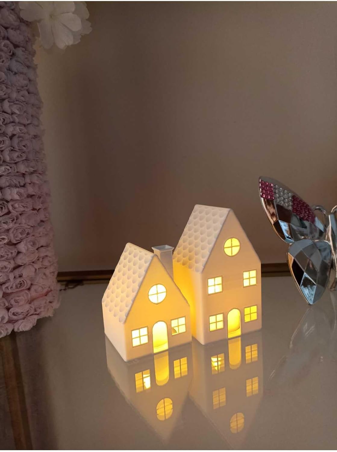 smilechild Yılbaşı Süsü Led Işıklı 2 Li Ev Dekorasyon 7-10 Cm 2 Led Mum Dahildir