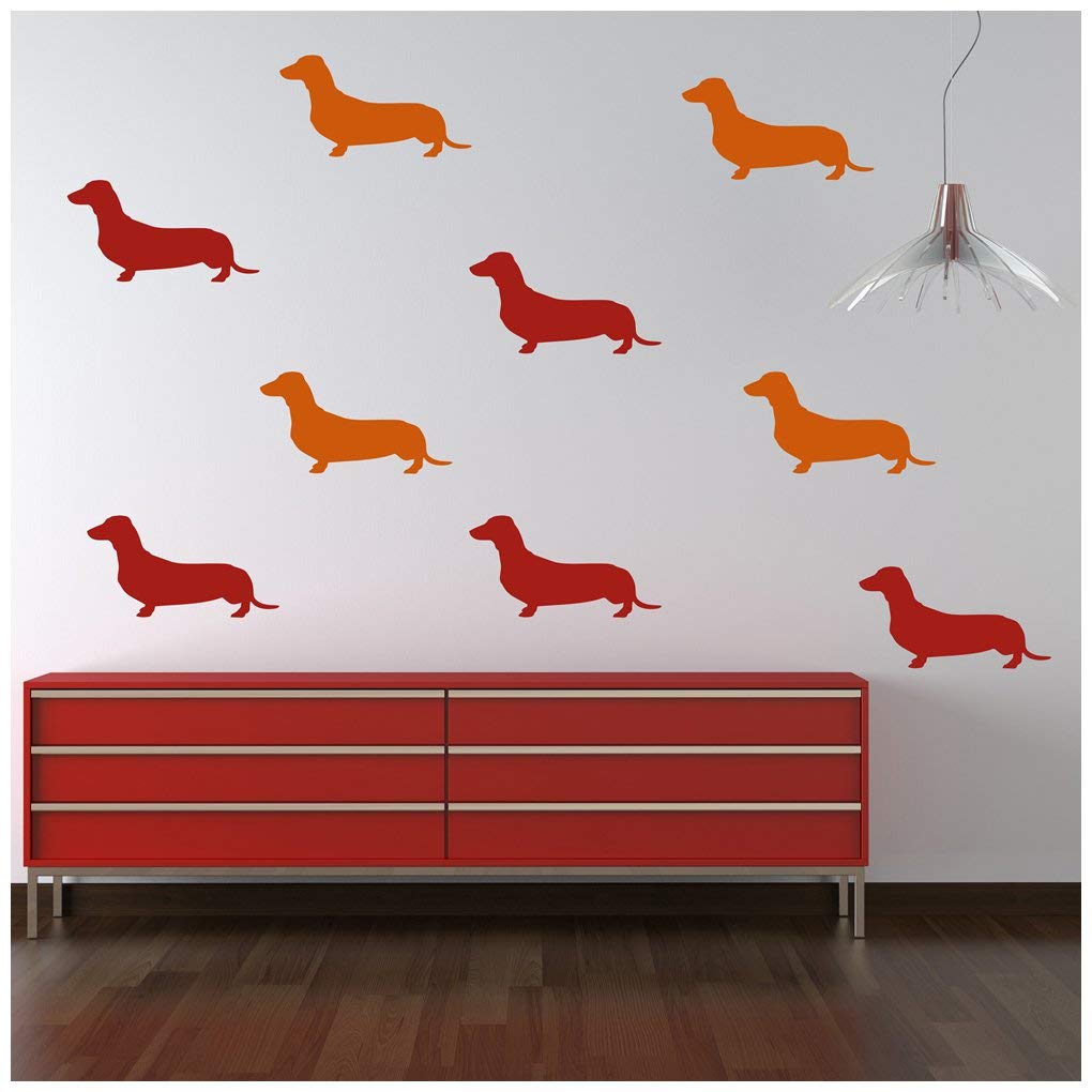 azutura Dachshund Dog Wall Sticker Pack Cloud Grey