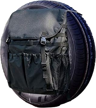 kingsea Spare Tire Trash Bag Hanging Car Trash Bag Tool, Off-road Spare Tire Trash Bag Fits 40" Tire Lager Capacity Spare Tire Storage Bag for Outdoor Off-Road Jeep Wrangler JK JKU JL TJ