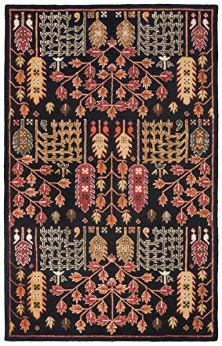 Tapete decorativo de lana SAFAVIEH 2' x 3' rojo y negro miniatura 1