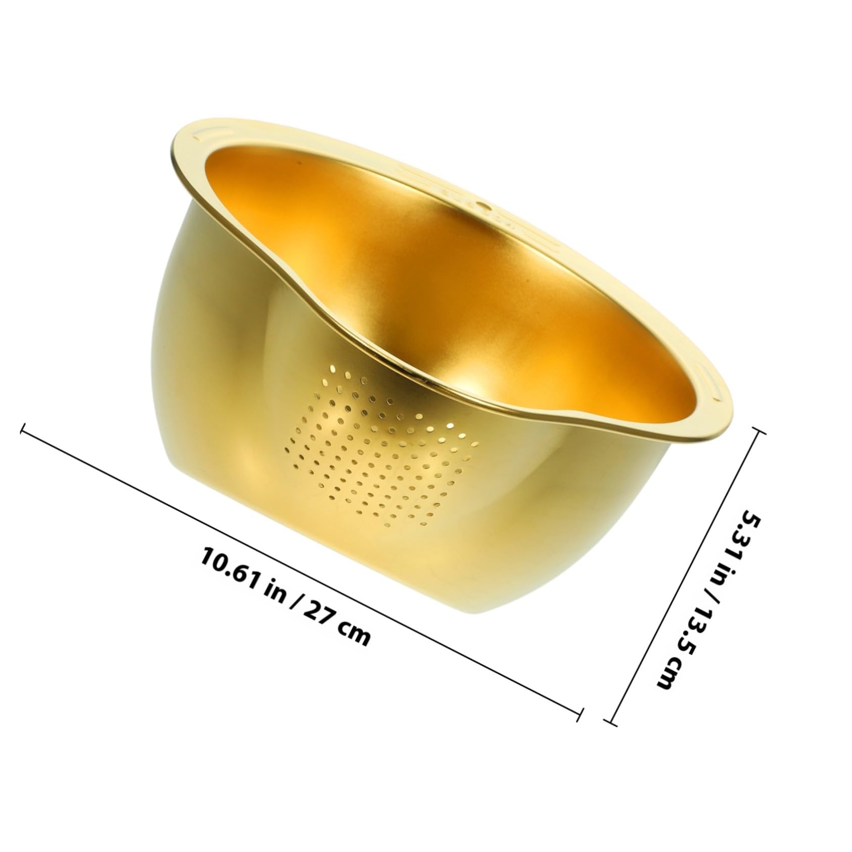 Colino per Lavaggio Riso in Acciaio Inox Oro per Uso Domestico