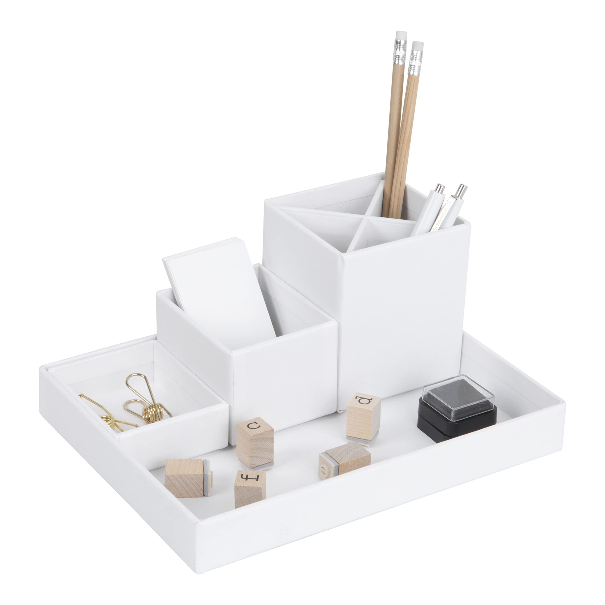 Bigso Box of Sweden Desk Storage Organiser for Stationery, Pen Holder with 4 Compartments for Various Office Items - Image 2