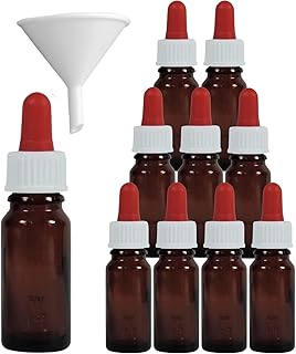 Viva Haushaltswaren – 10 frascos cuentagotas de Vidrio, para Farmacia, Color marrón, Vidrio, marrón, 10 ml