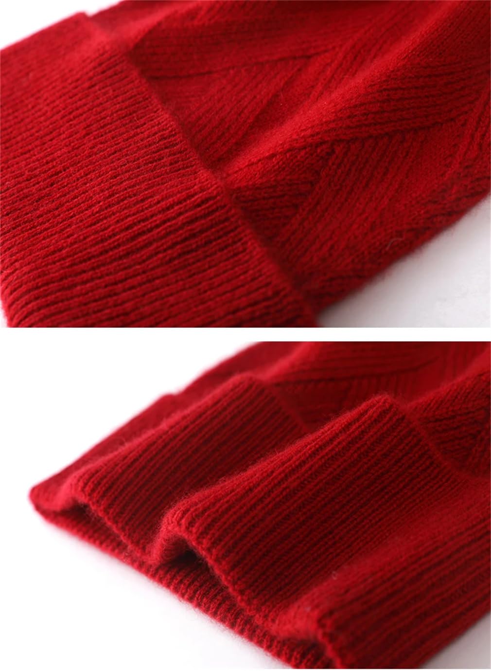 Gorros de lana para mujer, mezcla de cachemira, vintage, grueso, liso, acanalado, de lana, para invierno, cálidos, calaveras