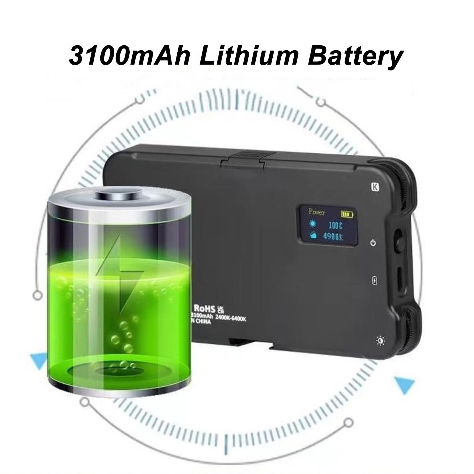 Luce di Riempimento Clip, Lente Polarizzata CPL Regola la luminosità Rimuovendo la Luce Video Fotografica Riflettente con luminosità a 3 Temperature di Colore per L'arte del
