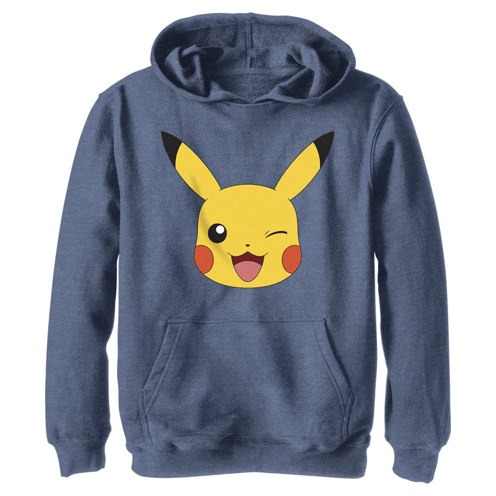 Pokemon Sudadera con Capucha para niños Pikachu Big Face