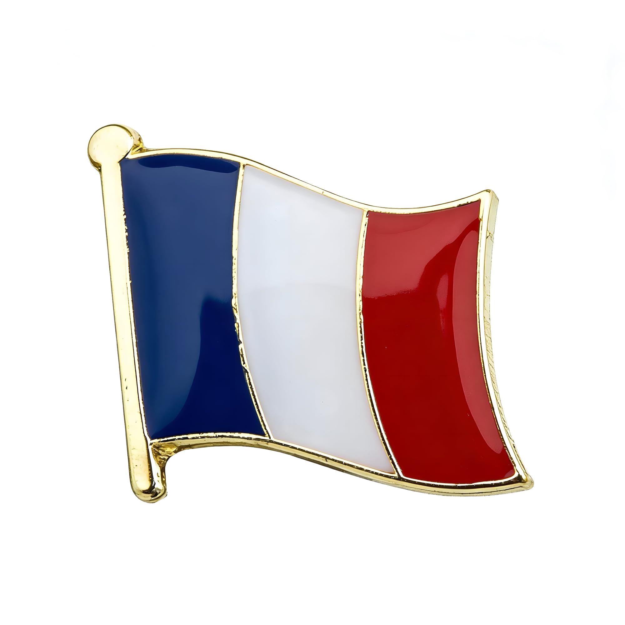 France Flag Lapel Pin – French Tricolour National Emblem Metal Badge – Souvenir Accessory – Size: 1.6cm x 1.9cm