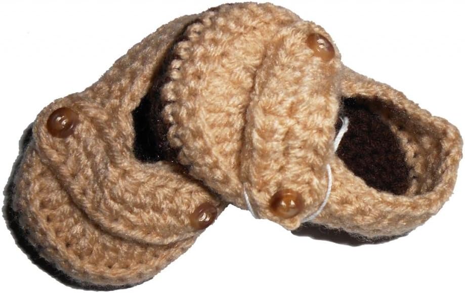 Sweet Lullabiez Handmade Baby Loafers in Tan & Brown Size 0 (Newborn-6 Weeks)
