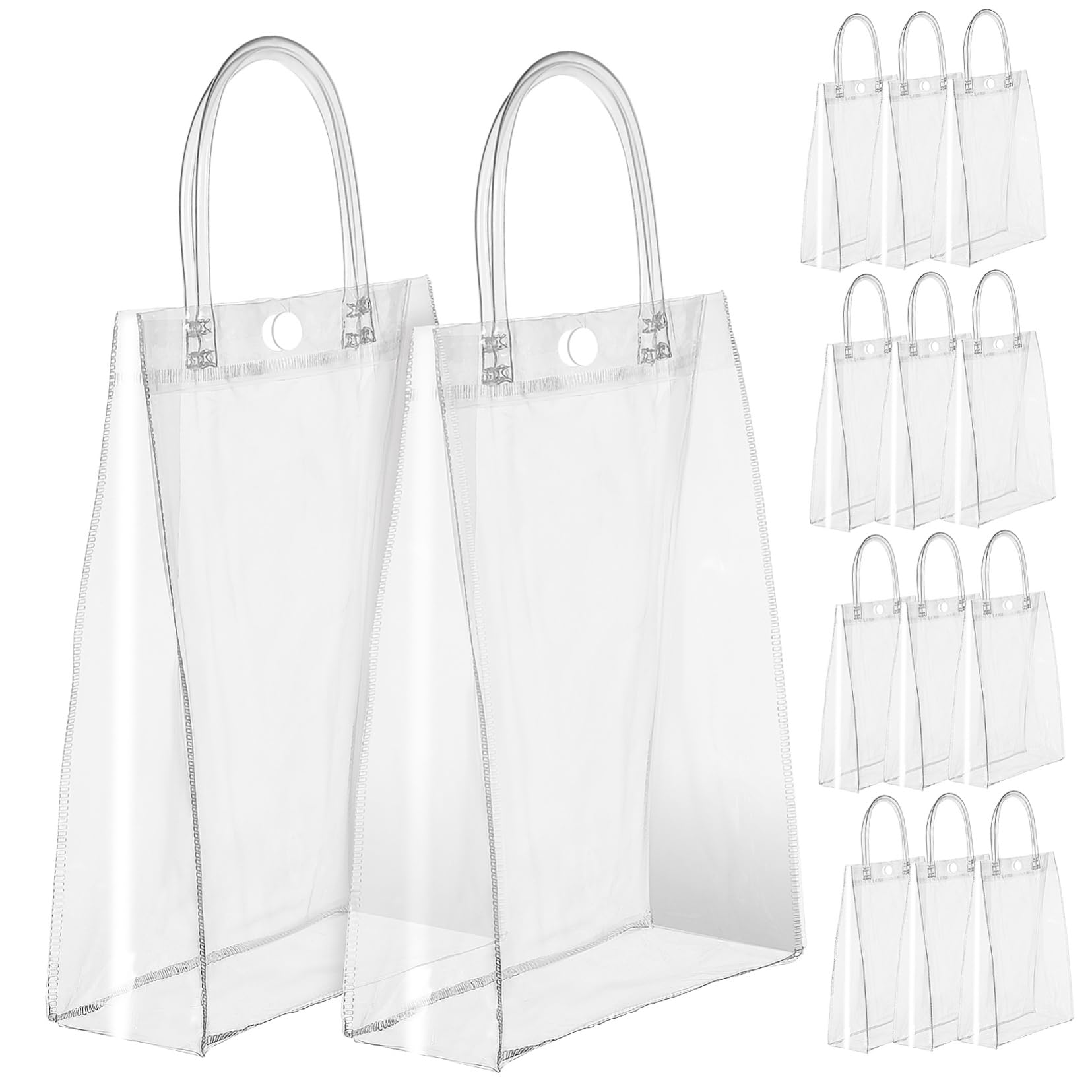 WRITWAA 25pièces Sacs Transparents Réutilisables Avec Poignées Lot Pour De Mariage Et Fête