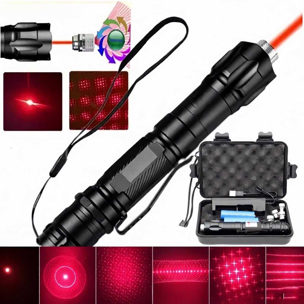 4000 Ultra-High Lumens Iaser P0lNTER with Rechargeable Set - Aluminum Alloy with 5 Modes for Outdoor and Emergency Use (Red) — view 2