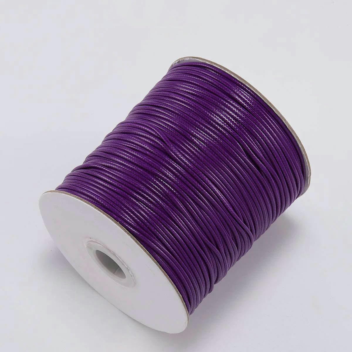 10m/lot Korean Waxed Cotton Cord Waxed Thread Cord String Strap Necklace Rope Bead For Bracelet For Jewelry Making Findings-Purple-1.0mm (10Meters)