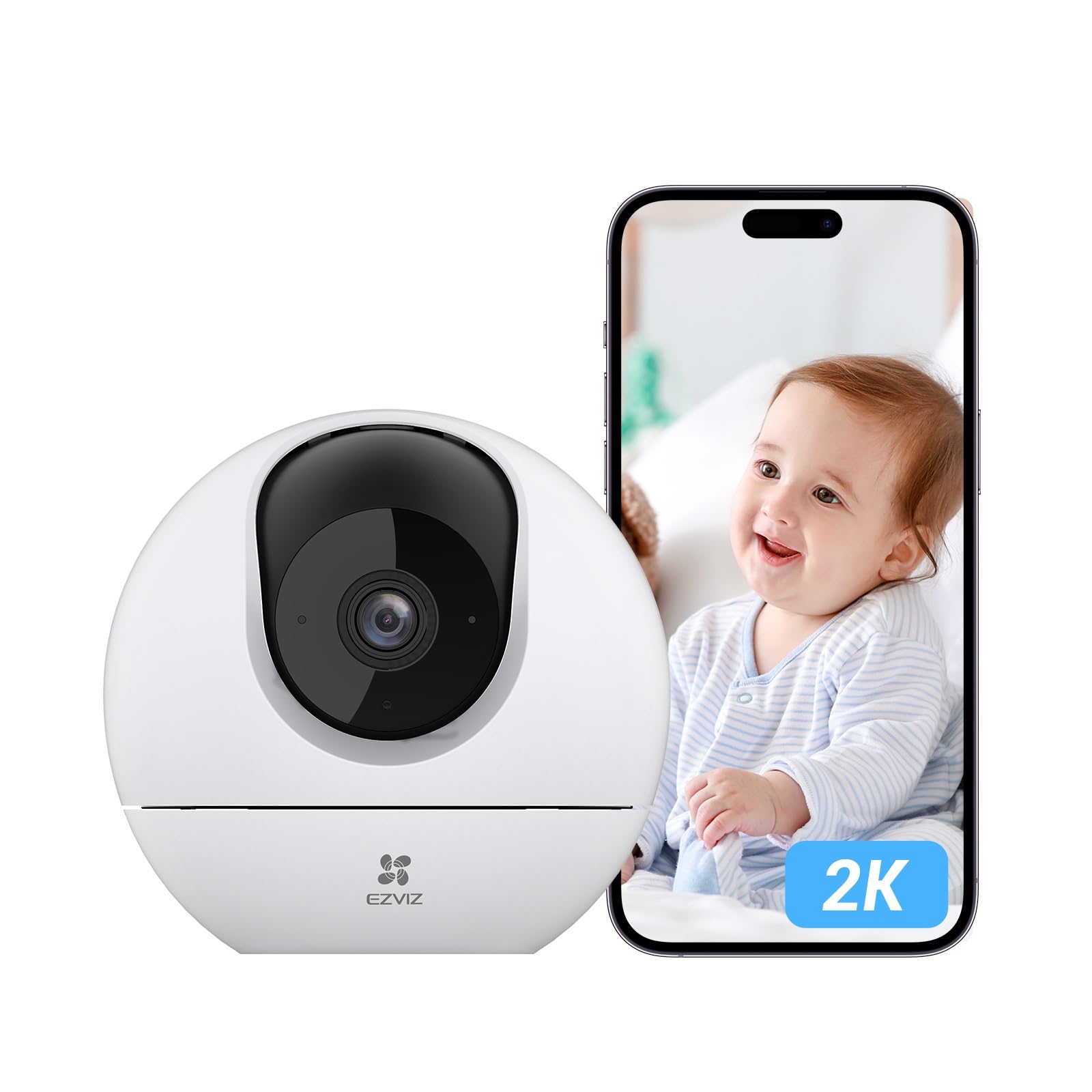 EZVIZ 2K WLAN Überwachungskamera Innen, 360° WLAN Kamera mit Personenerkennung, Auto Tracking und Starlight Farbnachtsicht, Haustierkamera mit APP und 2-Wege-Audio, Alexa, C6c 3MP