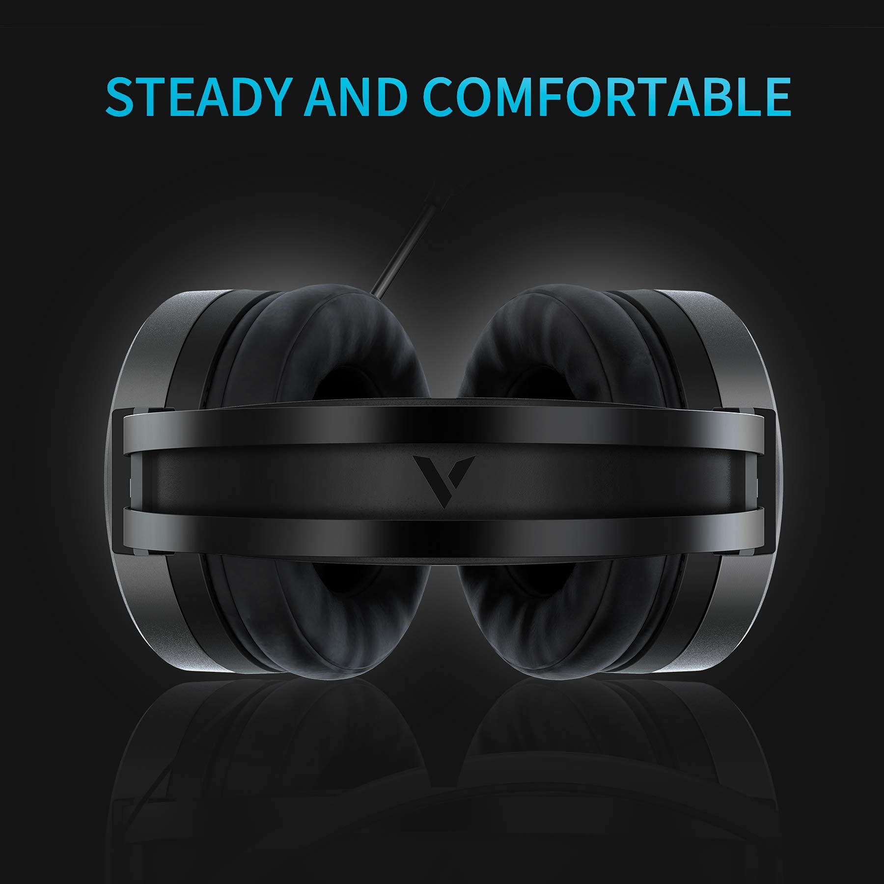 Rapoo VPRO VH530 Gaming Headset 7.1 Surround Sound Over Ear geräuschunterdrückendes Mikrofon LED Multi-Color Beleuchtungssystem schwarz, groß