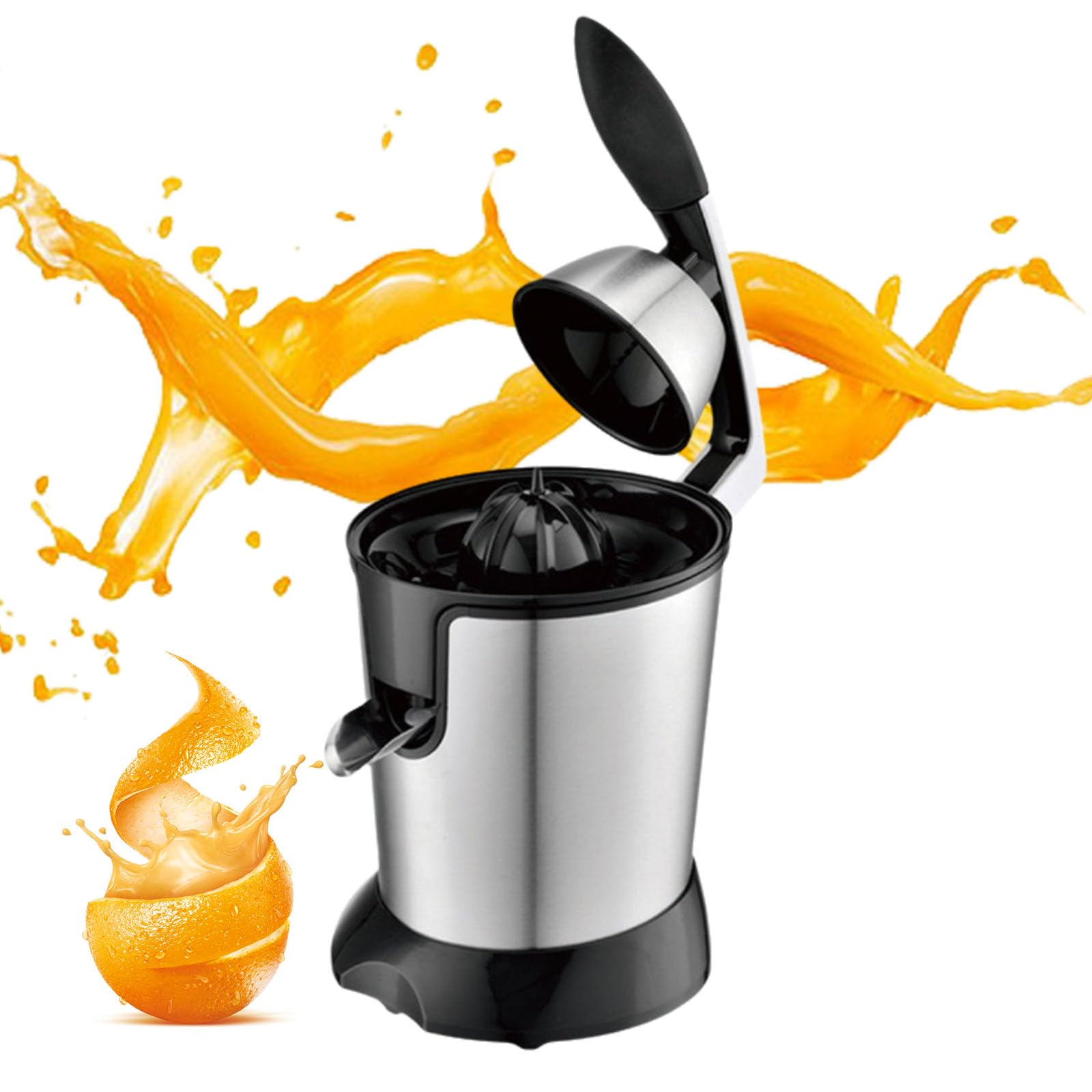 Juicer di Agrumi Elettrici, 400 Ml Squeezer di Succo D'arancia Facile da Pressa per Arancione, Limone E Pompelmo, Acciaio Inossidabile Spazzolato, Resa Elevata di Succo, Facile da Pulire