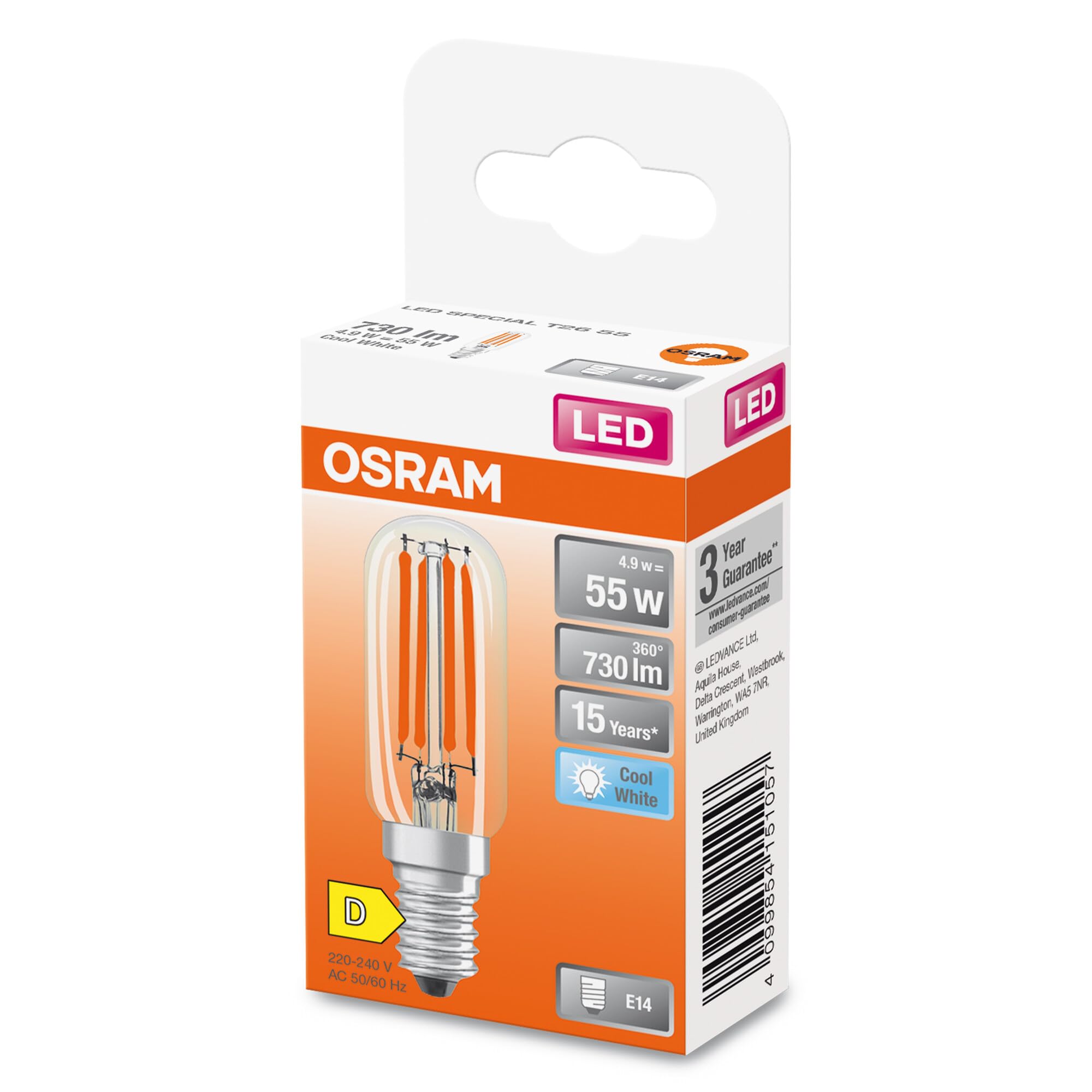 OSRAM SPECIAL T26 FIL 55 piccola lampada speciale LED con attacco E14, | , LED Lamps, 25.00 Millimetres dia, , confezione da 6