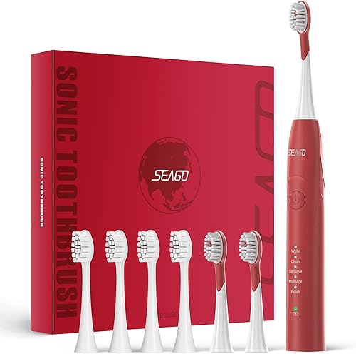 Miniatura 1 de SEAGO Cepillo de dientes eléctrico recargable ultrasónico para adultos..
