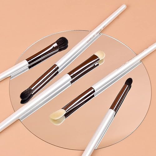 Miniatura 6 de SIXPLUS 7 Unids Pearly White Eyeshadow Brush Set Professional Eye Brushes con bolsa portátil