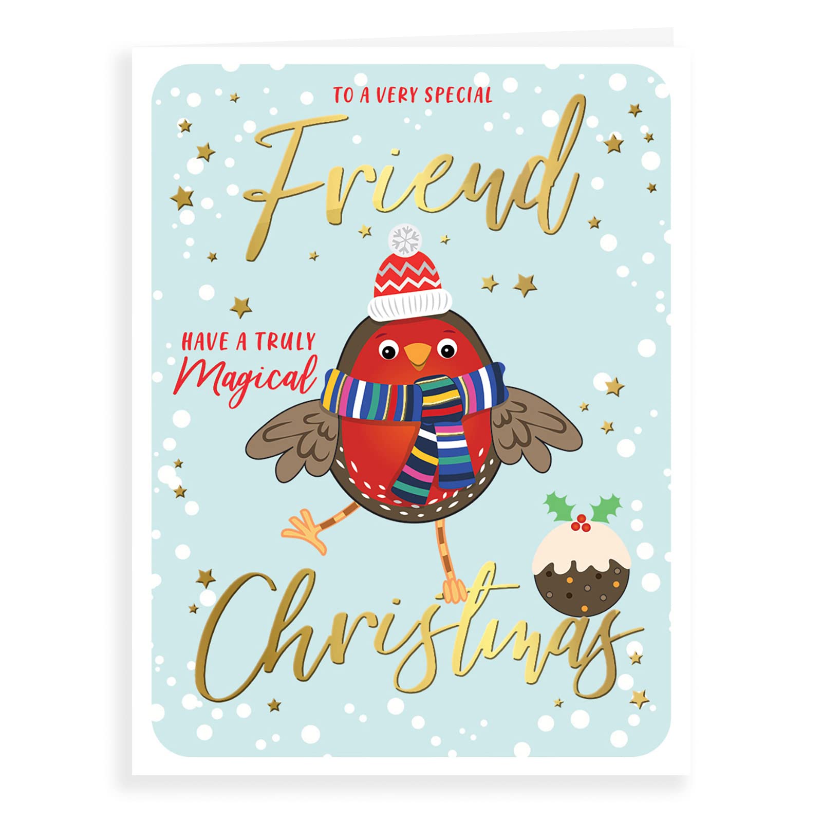 Piccadilly Greetings Character Christmas Card Friend - 8 x 6 inches