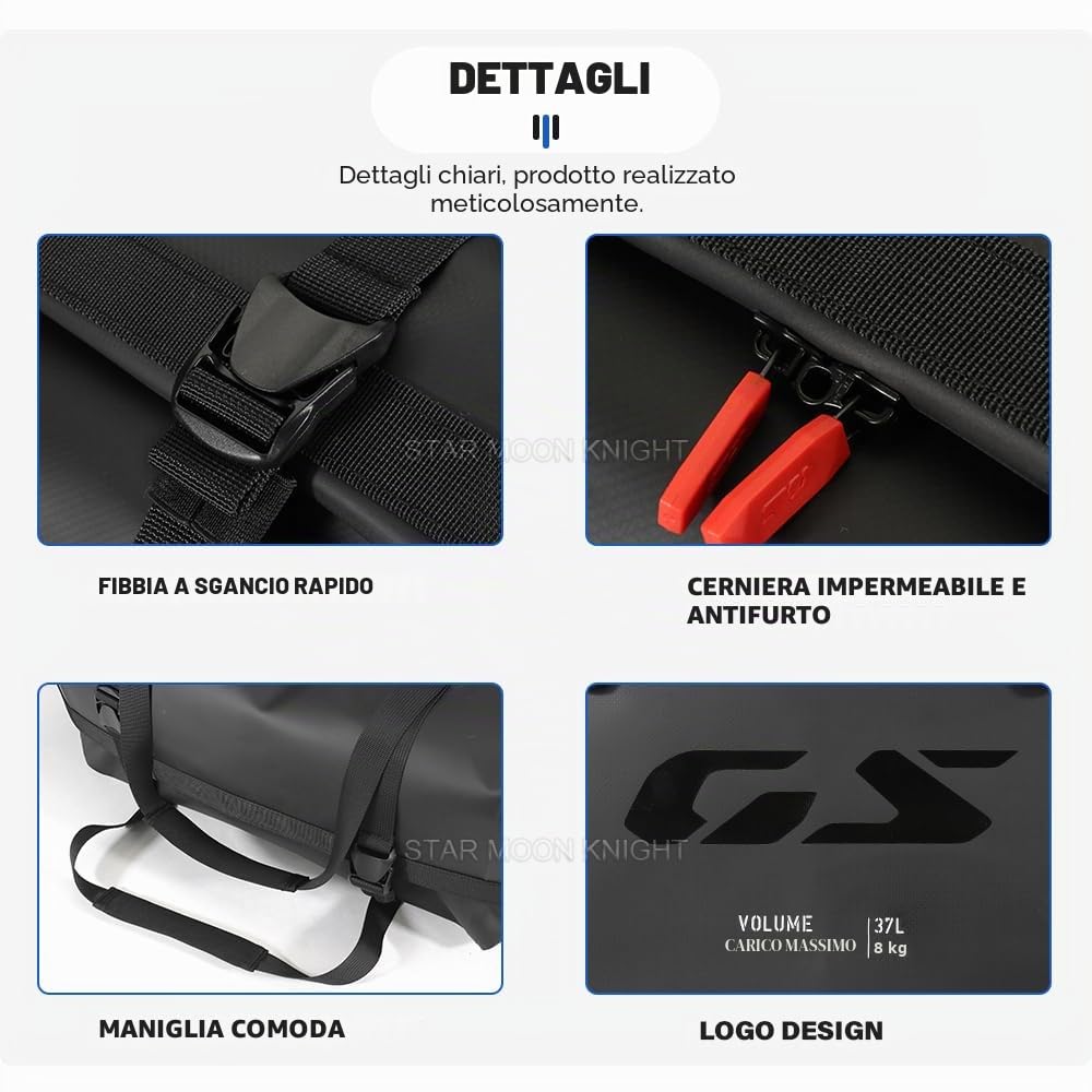 R 1300GSA PVC Borse esterne per bagagli per BMW R 1300 GS Adventure Borsa interna impermeabile Borsa per attrezzi da viaggio 37L 2025 2026 (Custodia laterale)