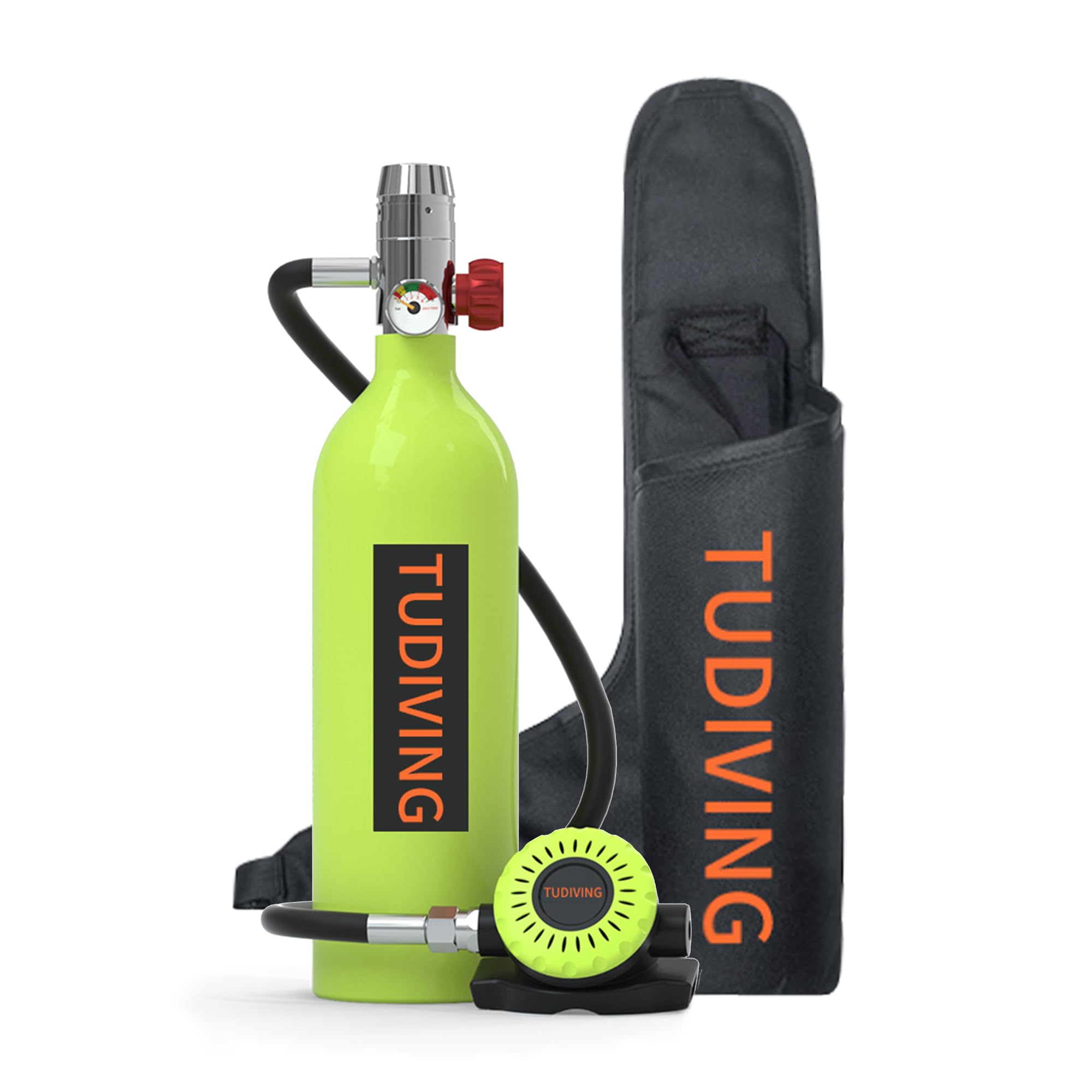 TUDIVING Tanque de Buceo portátil de 1 L, Tanque de Buceo portátil para 15-20 Minutos de respiración bajo el Agua, Mini Tanque de Buceo Reutilizable