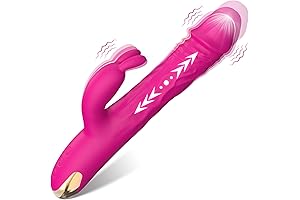 G Spot Silicone Rabbit Thrusting Vibrator with Vibrating Ears