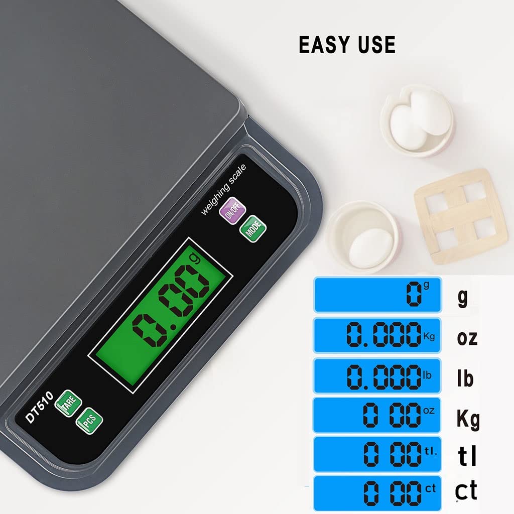 Cyfrowa waga kuchenna 30 kg/1 g z wyświetlaczem LCD, elektroniczna waga spożywcza, 6 rodzajów jednostek g, kg, lb, oz, it, ct z funkcją obierania do gotowania w domu, gotowania