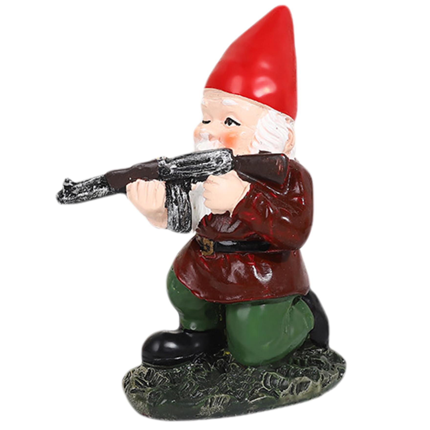 Muiltvoe Funny Garden Gnomes, Gnomes Decorations For Home, Outdoor Garden Gnomes Statue with Gun, Waterproof Resin Gnomes Decor For Patio, Yard, Lawn, Style 2, 3.9