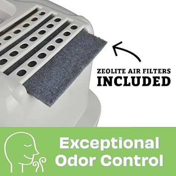Van Ness Pets Odor Control Large Enclosed Cat Litter Box, Hooded, Pearl, CP6