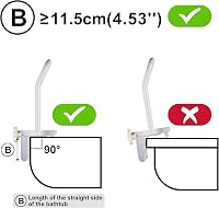 REAQER Fürdőkád Fogantyú Időseknek, Fürdőszoba Biztonsági Rúd 130 kg Terhelhetőség - White, Minimalist, PE plastic, rubber 3