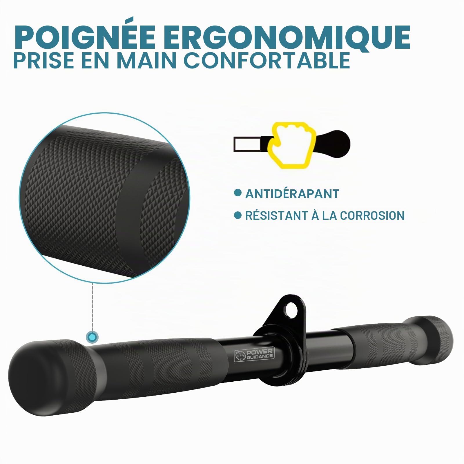 POWER GUIDANCE Attache de tirage pour triceps, accessoires de machine à câble pour salle de sport à domicile, attache de tirage LAT pour poids et fitness