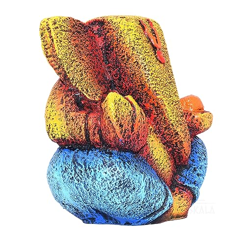 Ganesha Idol Shree Gajanand Ganpati Murti 6 inch Vinayak Poly Fibre Resin Statue for Home Temple, Living Room Decor, Office Desk, Festival Gifts (Orange) — photo — 2 of 9