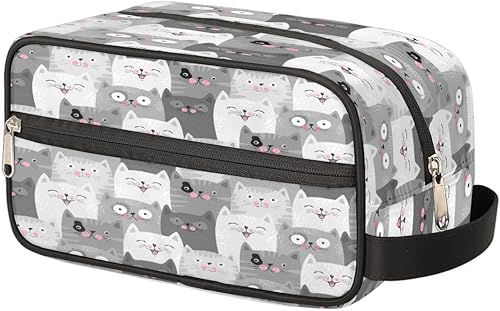 Neceser de viaje para hombres y mujeres, bolsa de afeitar resistente al agua, bolsas de almacenamiento plegables con asa para artículos de tocador,