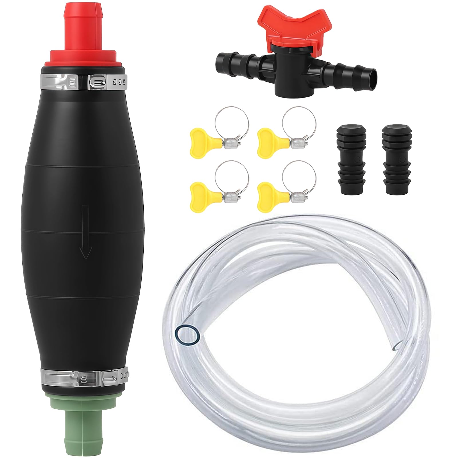 schlauch handpumpe Wasser Umfüllpumpe mit Vakuumfunktion zum Umfüllen Benzinpumpe Handpumpe mit 2.5m PVC Schlauch Schlauchschellen und Flüssigkeitsregler für Benzinbenzinpumpe, Wasserpumpe Wasser Auto & Motorrad Guitar Synth AWG Mode - Herren Size:MEDIUM