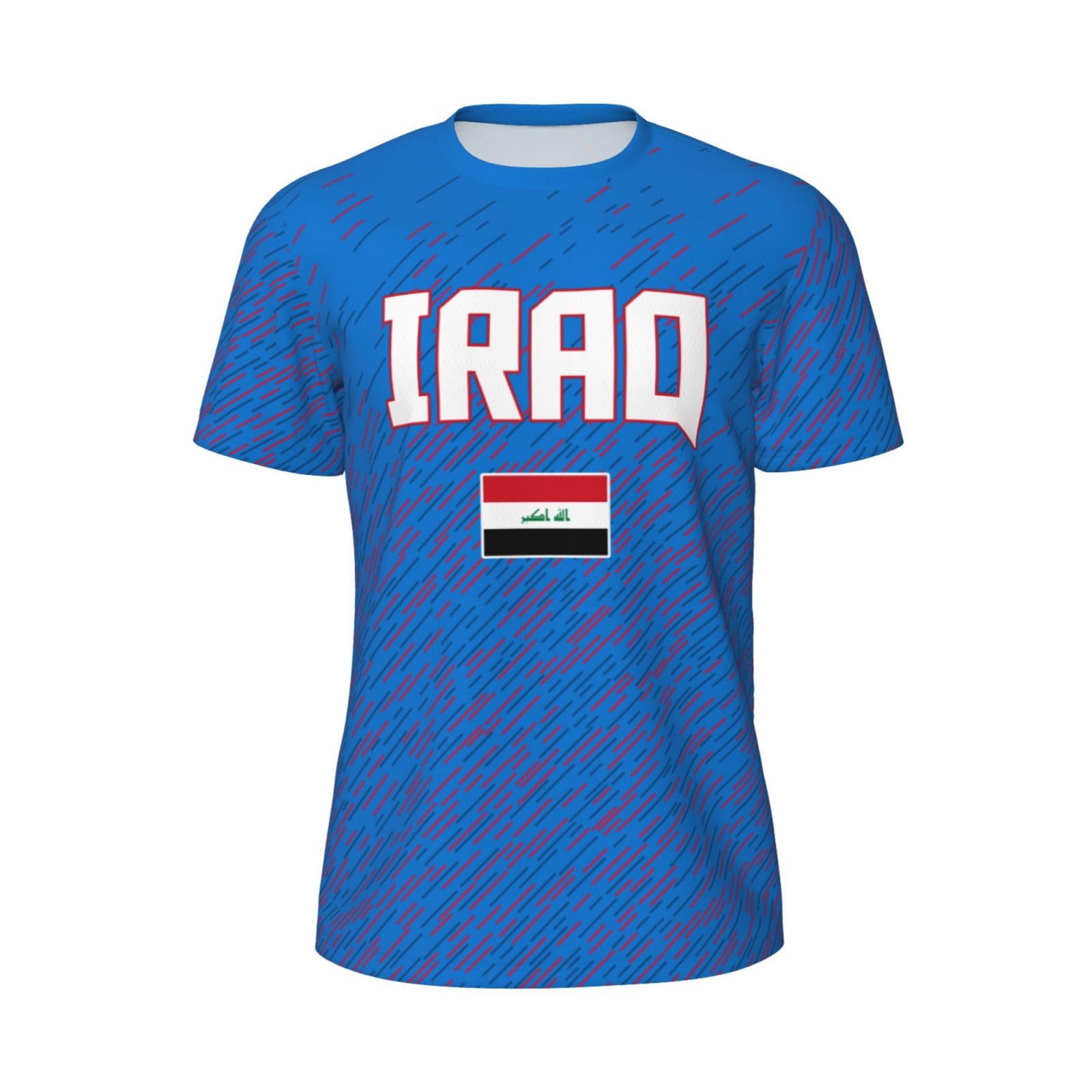 DABOYOZHZH Iraq Flag Cool Iraqans (55) Sports Jersey Mesh T-Shirt 3D Print for Running Cycling Soccer Tennis Fitness Climbing Shirts