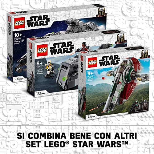 Star Wars Astronave di Boba Fett, Navetta Giocattolo da Costruire con 2 Minifigure dei Personaggi di The Mandalorian, Giochi per Bambini e Bambine da 9 Anni in su, Idee Regalo 75312 - Gadget - Immagine 7