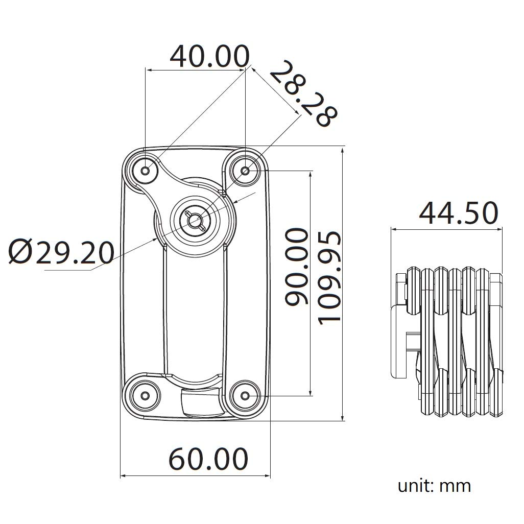 Bosvision Antivol de Vélo Pliable avec 2 clés de Cylindre et Support de Montage (Porte-bidons)