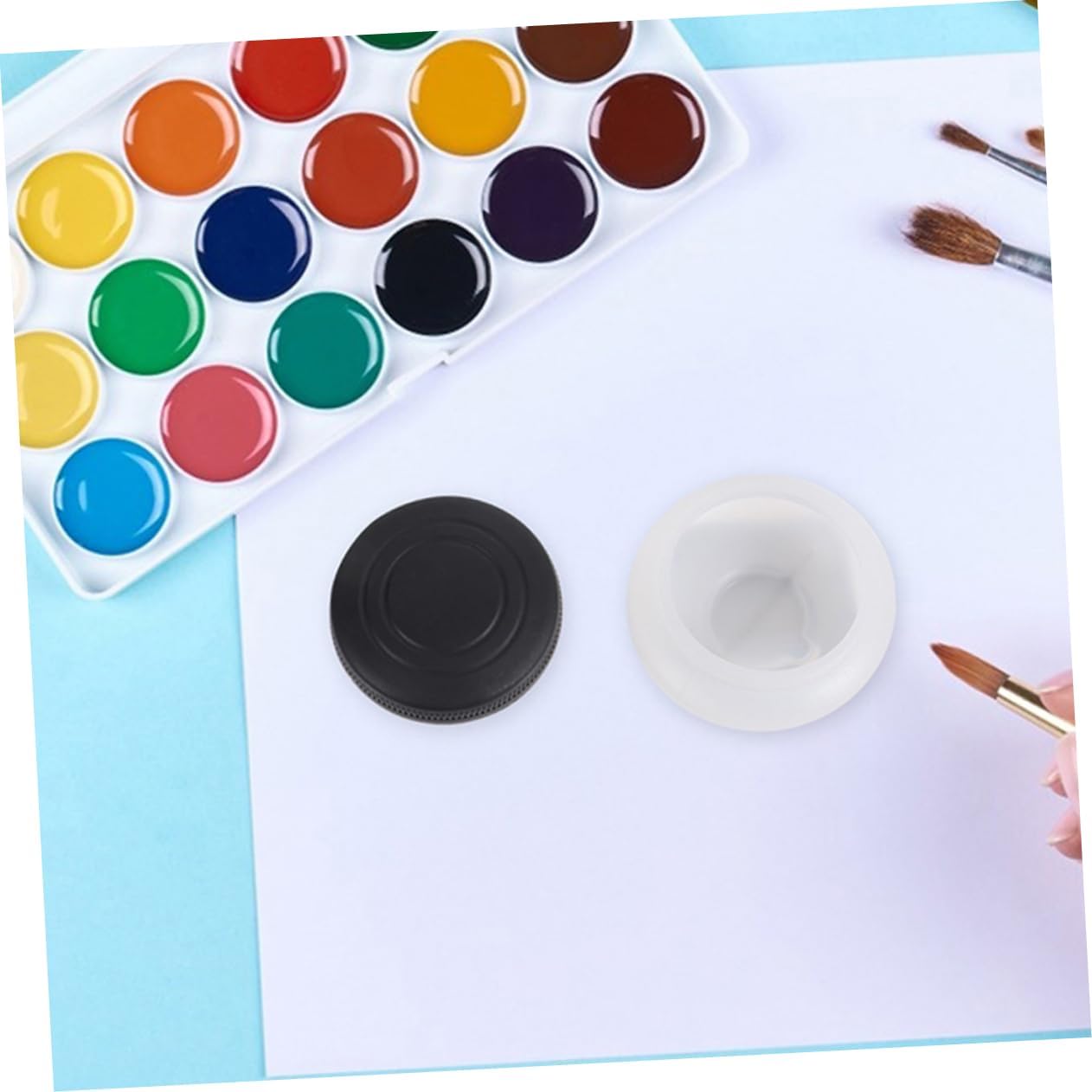 NUOBESTY 2pcs Stainless Steel Palette Cups Paint Cups for Painting Oil Painting Cleaning Container for Artists