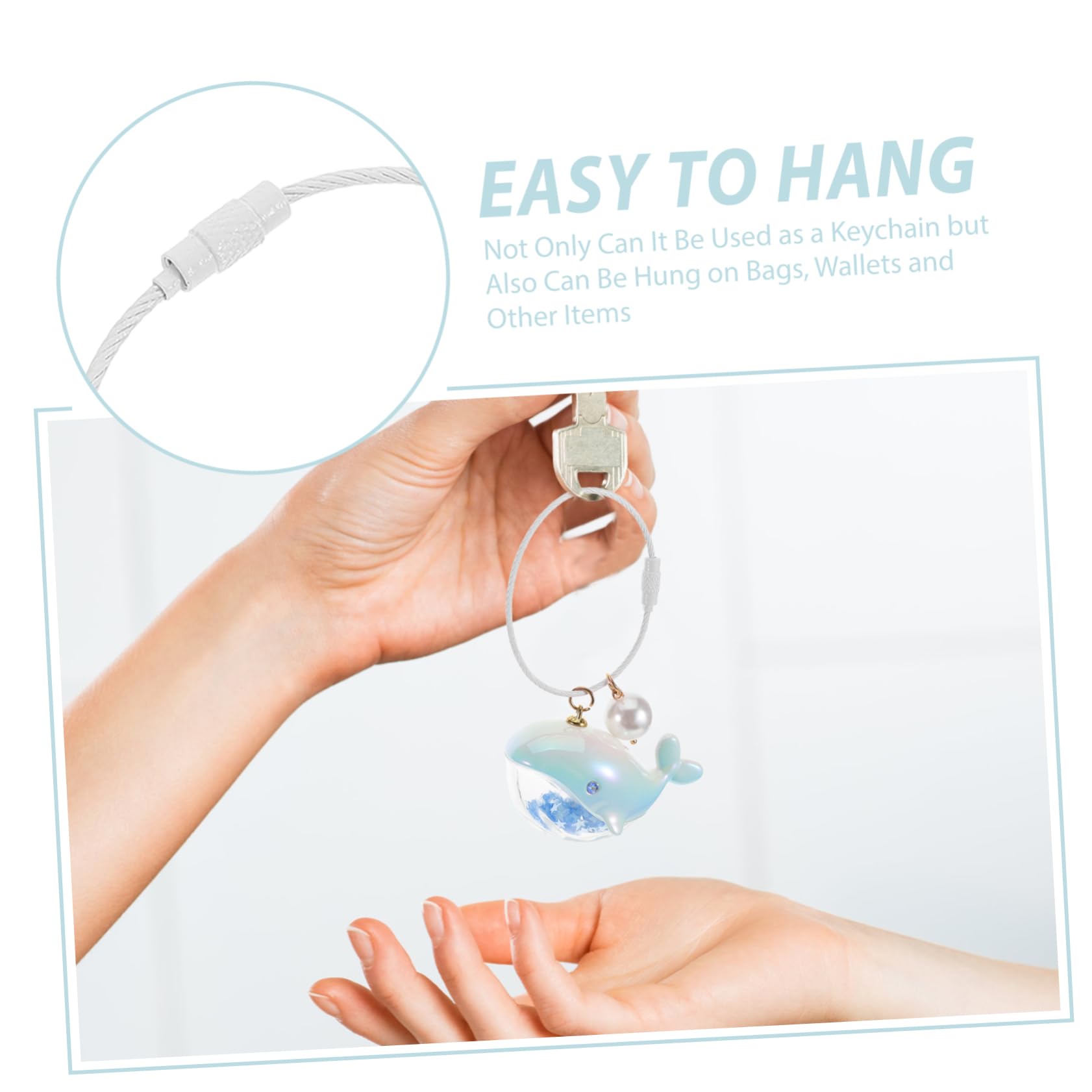 SAFIGLE Dolphin Keychain Cute Whale Pendant for Couples Car Keyring and Bag Charm Sea Themed Gift Matching Keys and Cute Purse Accessories Portable Lightweight Design 3.82X2.56X1.18In - Image 3