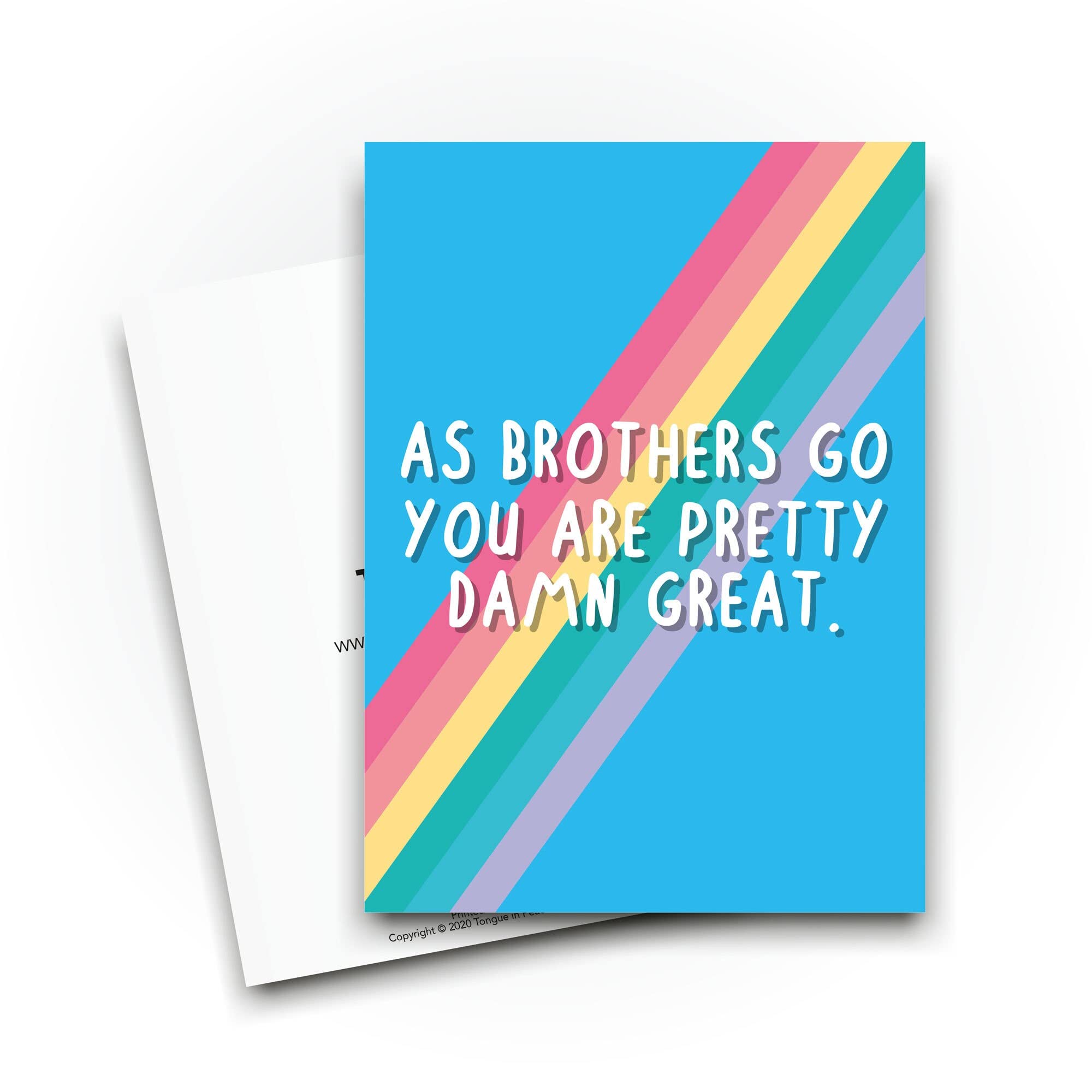 Tongue In Peach Cartes Amusantes Pour Frère | As Brothers Go You're Pretty Damn Great | Pour Lui | Anniversaire De Sa Sœur De Sa Remise De Diplôme | CBH613